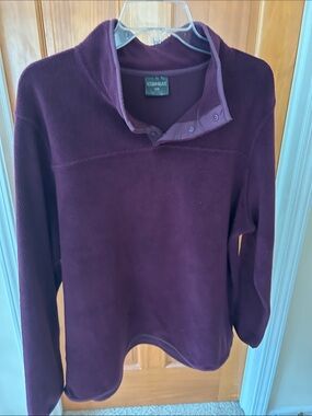 Women's Purple Snap-Button Fleece Pullover
